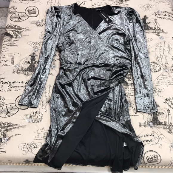 Inc Puff-Sleeve Velvet Wrap Dress - Picture 13 of 15